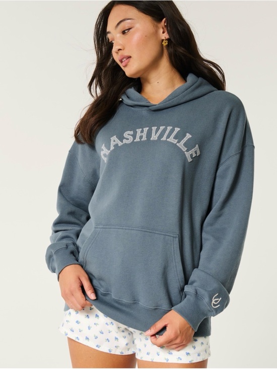 Hollister Tops - NEW!! Hollister Nashville Hoodie in Slate Blue size XL